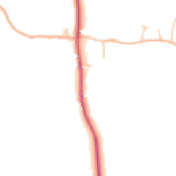 Daytime road noise heatmap for CB8 9UW