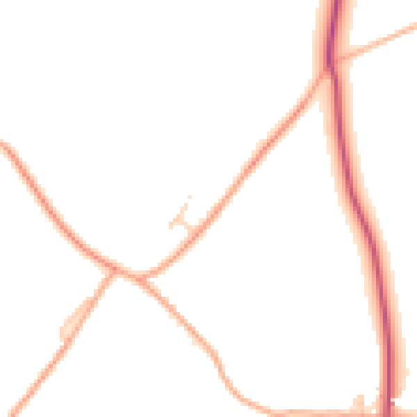 Daytime road noise heatmap for CB8 9UZ