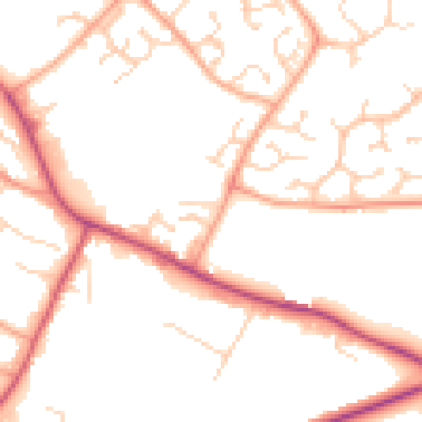 Daytime road noise heatmap for CB9 0BF