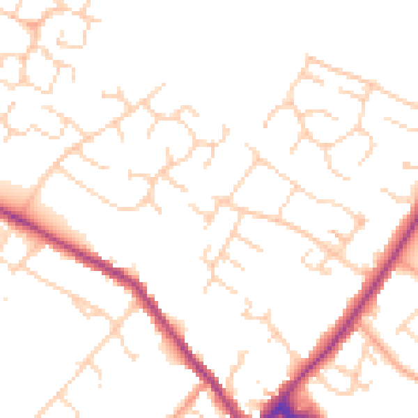 Daytime road noise heatmap for CB9 0DU