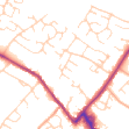 Daytime road noise heatmap for CB9 0DW