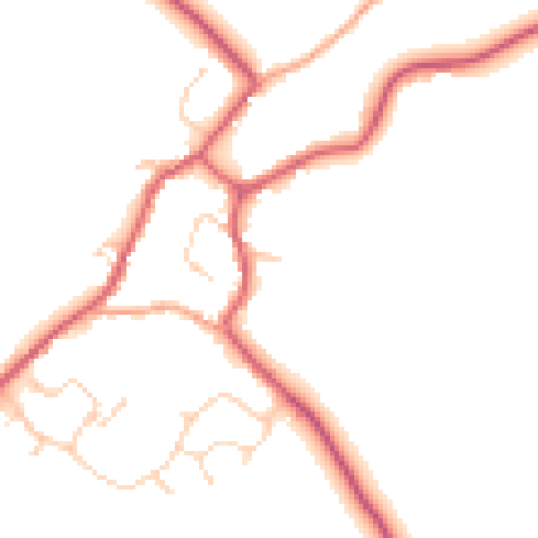 Daytime road noise heatmap for CB9 7DB