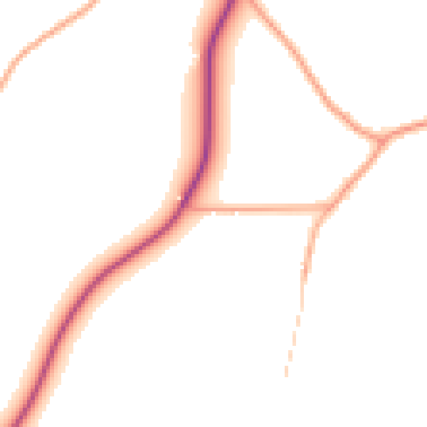 Daytime road noise heatmap for CB9 7TW
