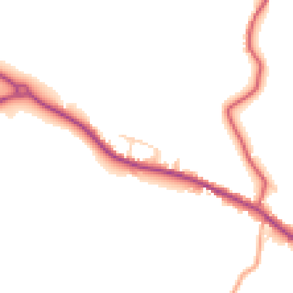 Daytime road noise heatmap for CB9 7XE
