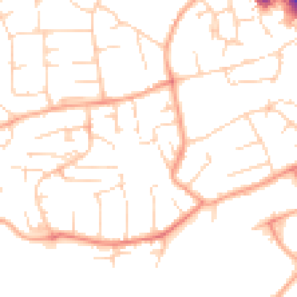 Daytime road noise heatmap for CB9 8HJ