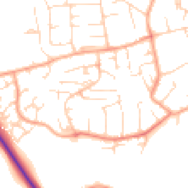 Daytime road noise heatmap for CB9 8JH