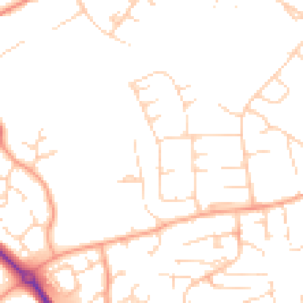Daytime road noise heatmap for CB9 9BS