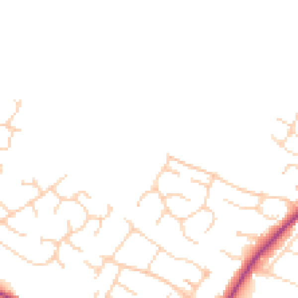 Daytime road noise heatmap for CB9 9FF