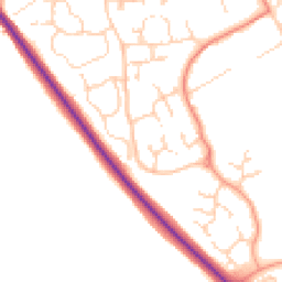 Daytime road noise heatmap for CB9 9QH