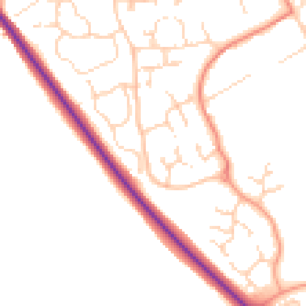 Daytime road noise heatmap for CB9 9QH