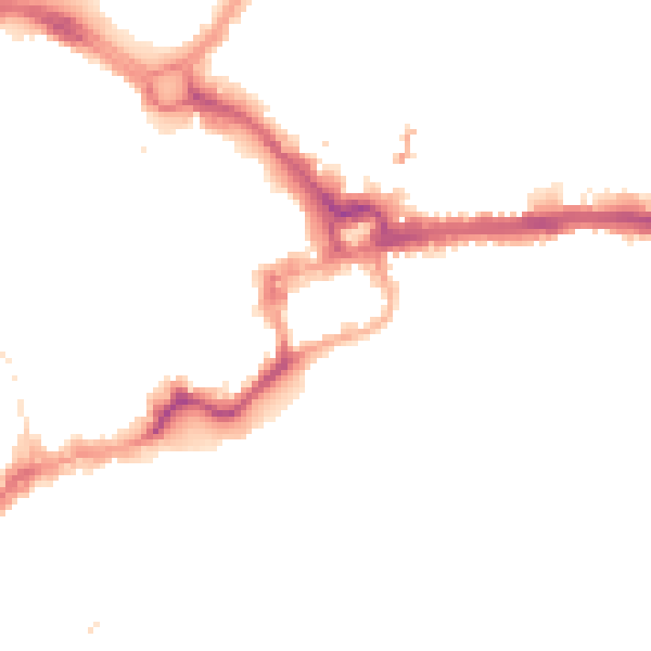 Night-time road noise heatmap for CH1 1AB