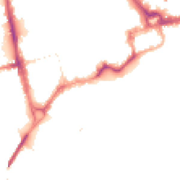 Night-time road noise heatmap for CH1 1AF
