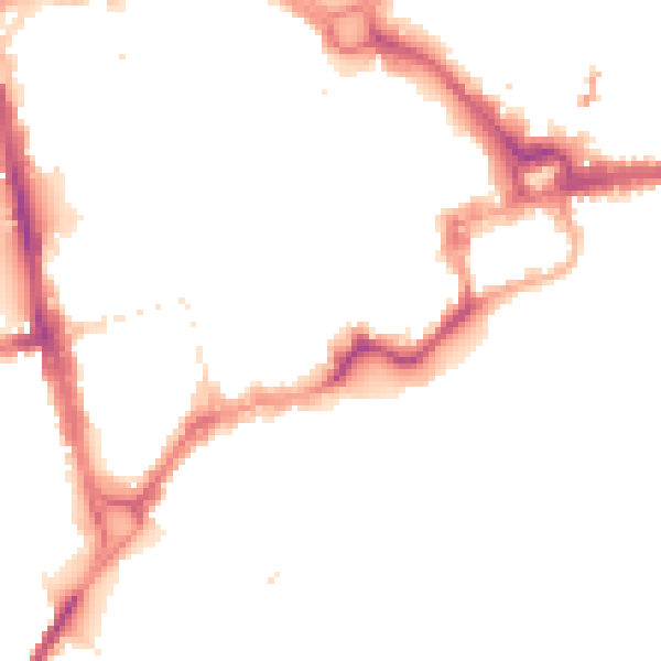Night-time road noise heatmap for CH1 1DA