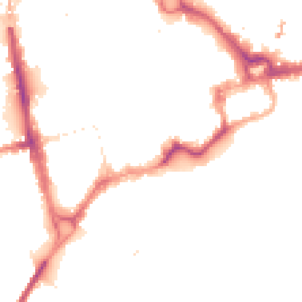 Night-time road noise heatmap for CH1 1DE