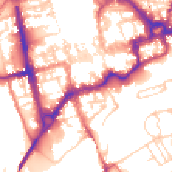 Daytime road noise heatmap for CH1 1EA