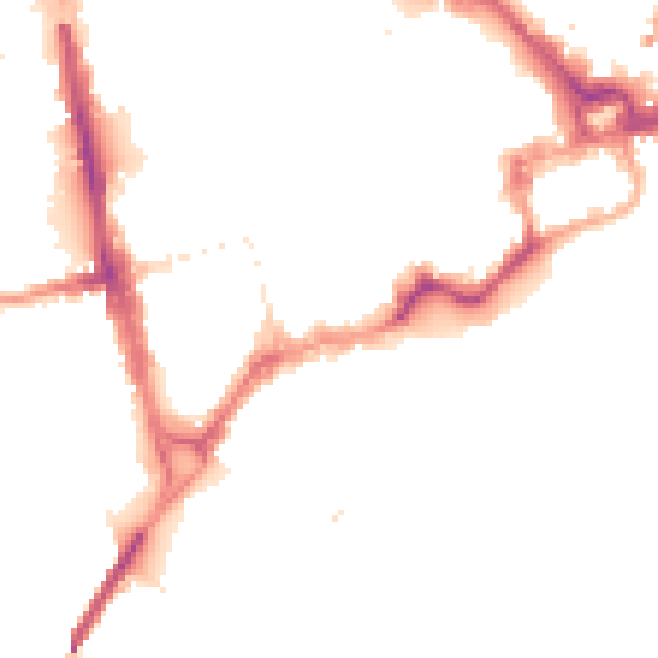 Night-time road noise heatmap for CH1 1EA