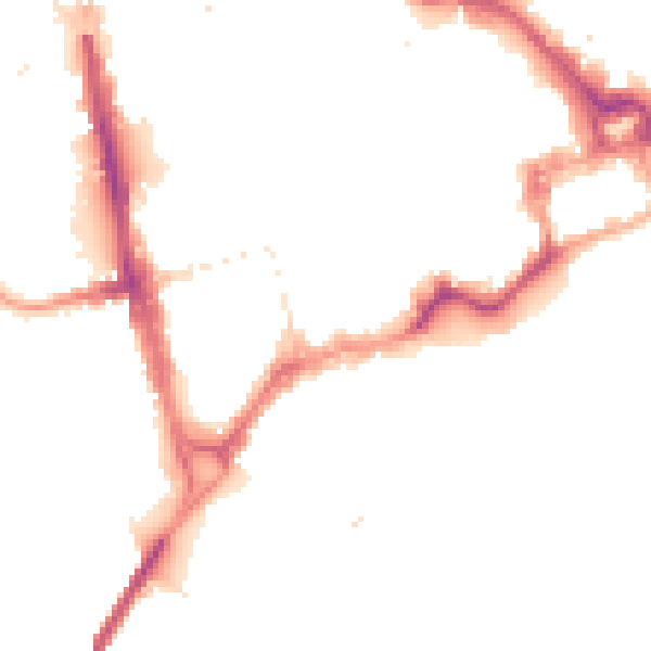 Night-time road noise heatmap for CH1 1ED
