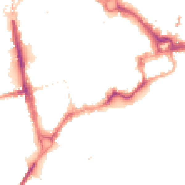Night-time road noise heatmap for CH1 1EE