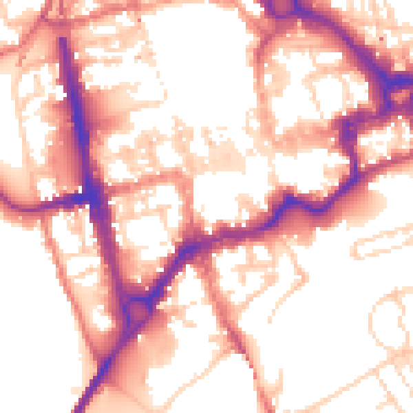 Daytime road noise heatmap for CH1 1EF