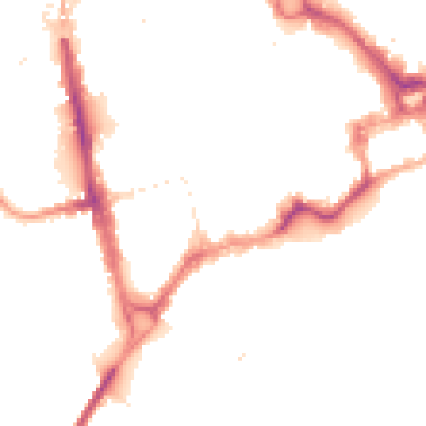 Night-time road noise heatmap for CH1 1EF