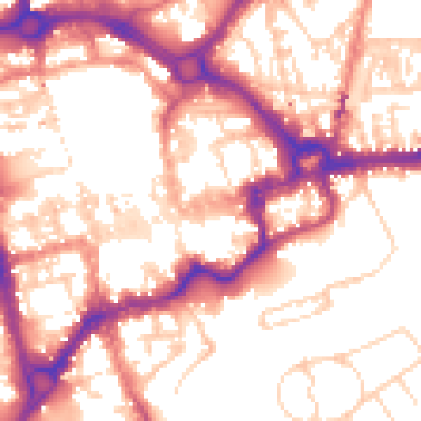 Daytime road noise heatmap for CH1 1HA