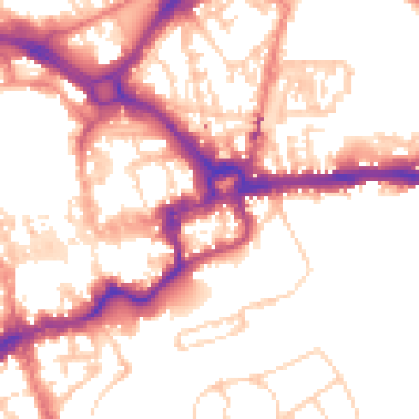 Daytime road noise heatmap for CH1 1HB