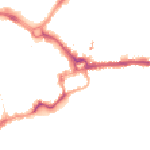 Night-time road noise heatmap for CH1 1HB