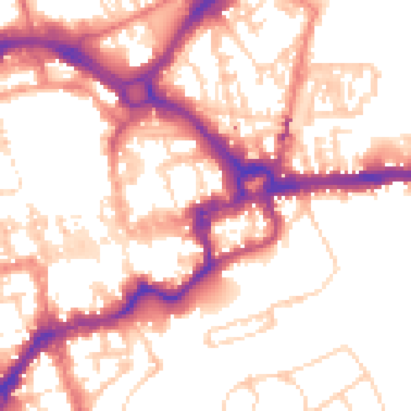 Daytime road noise heatmap for CH1 1HE