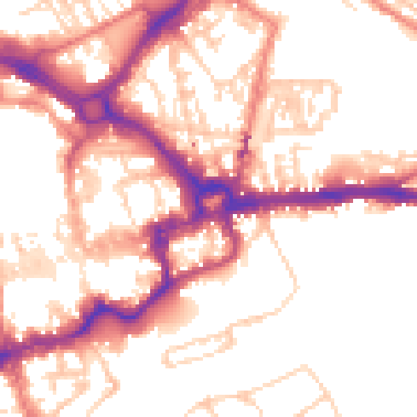Daytime road noise heatmap for CH1 1HG