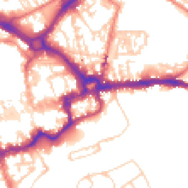 Daytime road noise heatmap for CH1 1JG
