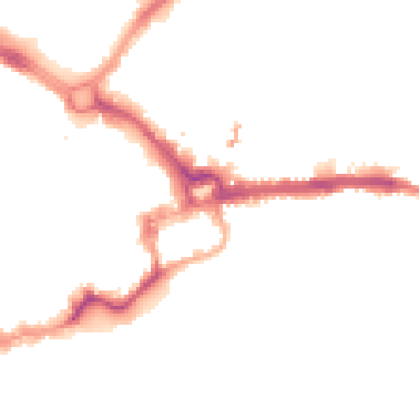 Night-time road noise heatmap for CH1 1JG