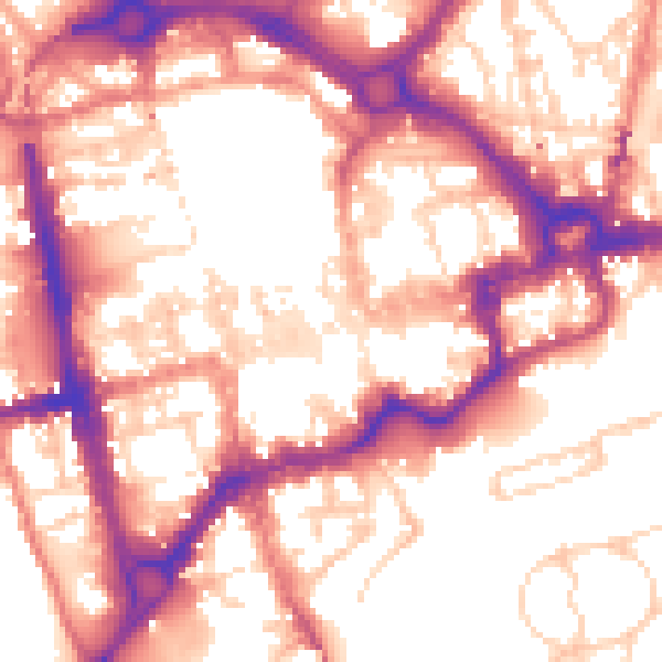 Daytime road noise heatmap for CH1 1LD