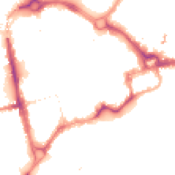 Night-time road noise heatmap for CH1 1LD