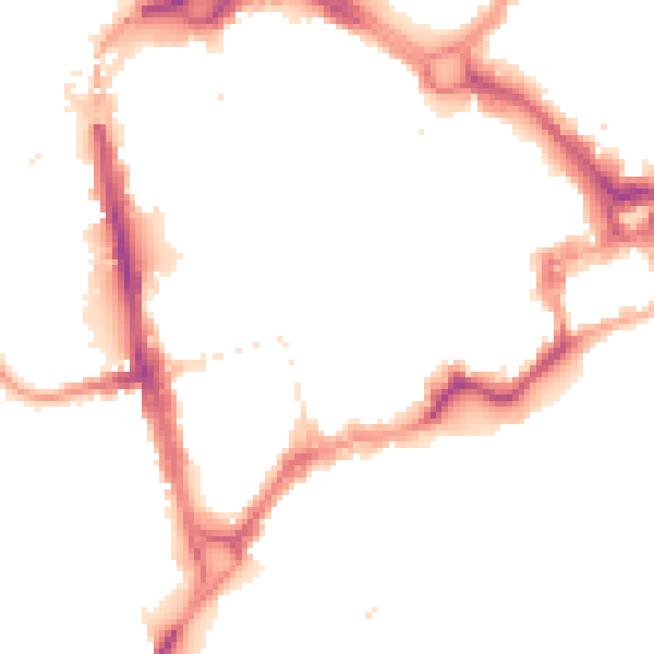 Night-time road noise heatmap for CH1 1LE