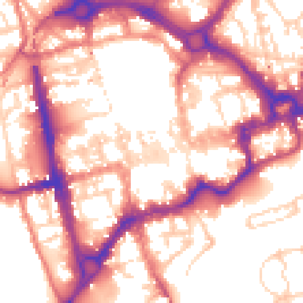 Daytime road noise heatmap for CH1 1LG