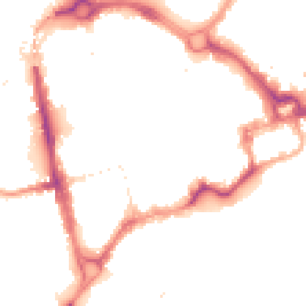 Night-time road noise heatmap for CH1 1LG