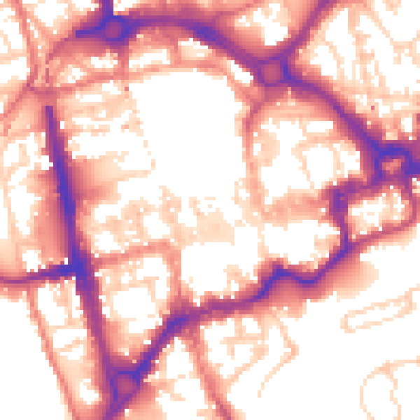 Daytime road noise heatmap for CH1 1LH