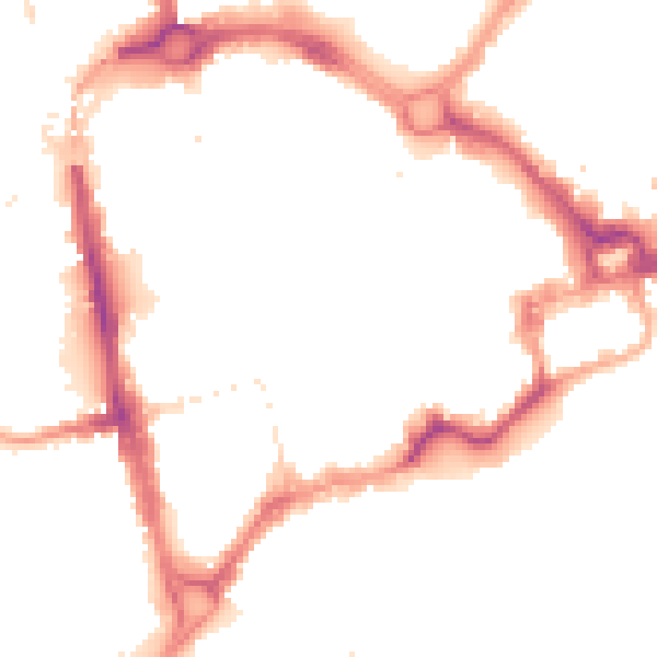 Night-time road noise heatmap for CH1 1LH