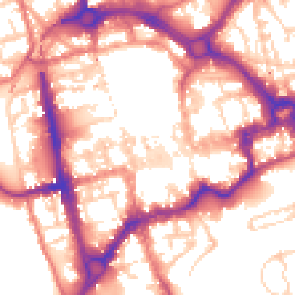 Daytime road noise heatmap for CH1 1LN