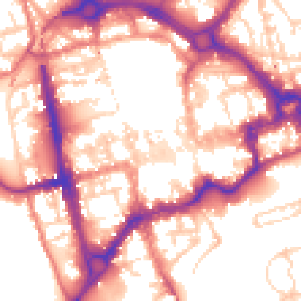 Daytime road noise heatmap for CH1 1LQ