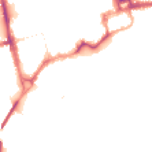 Night-time road noise heatmap for CH1 1NE