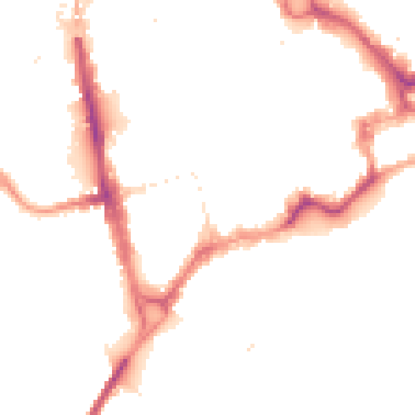 Night-time road noise heatmap for CH1 1NG