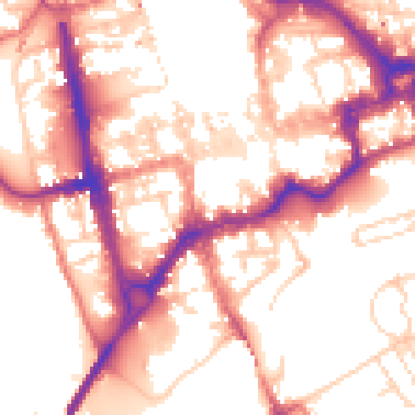 Daytime road noise heatmap for CH1 1NJ