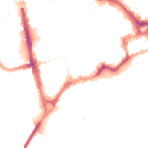 Night-time road noise heatmap for CH1 1NJ