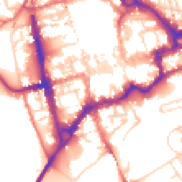 Daytime road noise heatmap for CH1 1NW