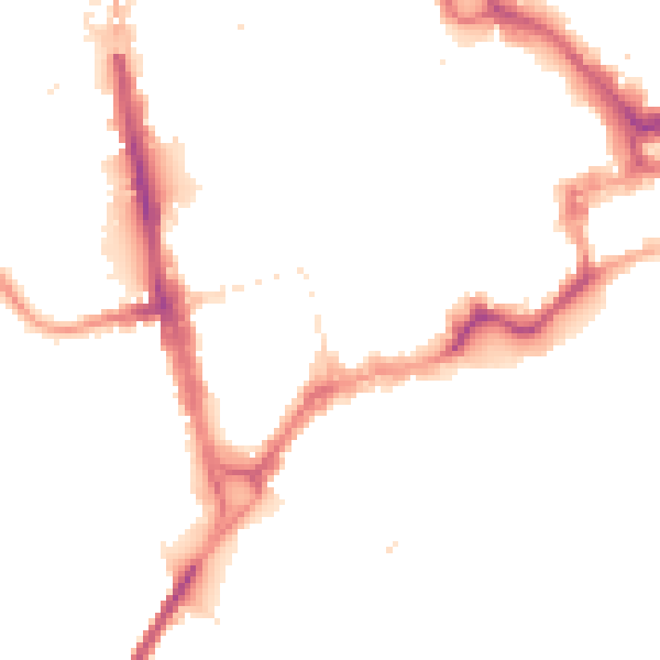 Night-time road noise heatmap for CH1 1NW