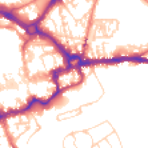 Daytime road noise heatmap for CH1 1QL