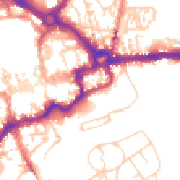 Daytime road noise heatmap for CH1 1QP