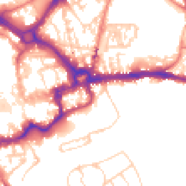 Daytime road noise heatmap for CH1 1QQ