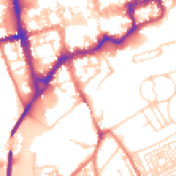 Daytime road noise heatmap for CH1 1QS